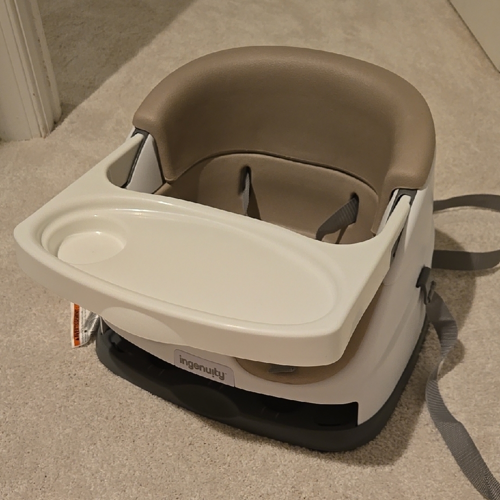 Ingenuity Baby Booster Seat in Tan and Gray - Picture 3 of 4